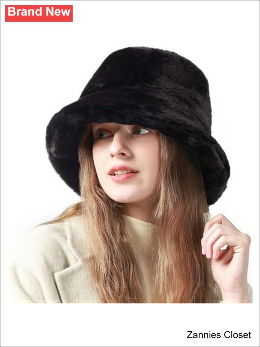 🤠 Fluffy Faux Fur Bucket Hat Winter Warm Hat for Women Men